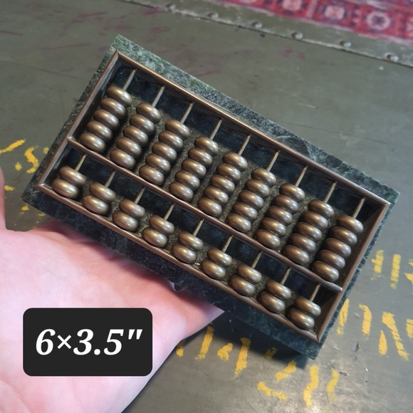 VTG Brass/Marble Tablet Calculator Adding Machine Abacus Decorative Crafts INC - Picture 4 of 5